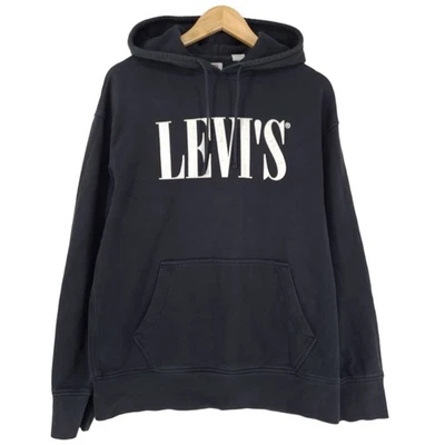 Levi's Homme Sweat à Capuche Vintage Noir Coton Col Montant Petit PV2 Taille M - Photo 1/4