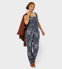 NEW DU.LUTH Women's Heirloom Gardening Bib Overalls - Navy Bandana