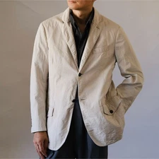 GIORGIO ARMANI Washed Stripe Jacket 54 White Vintage rare Men's From Japan