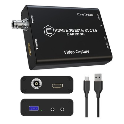 CINETREAK SDI/HDMI to USB 3.1 Capture Card for livestreaming, 1080p Uncompressed