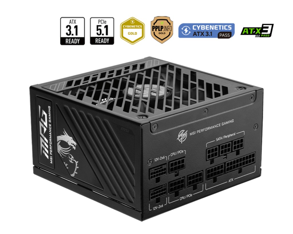 MSI MPG A1250GS PCIE5 alimentatore per computer 1250 W 24-pin ATX ATX Nero