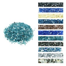 VEVOR 20 LBS Fire Glass 1/2-Inch Fireplace Glass Rocks for Fire Pit Table Aqua