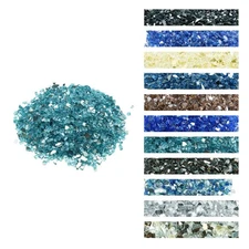 VEVOR 20 LBS Fire Glass 1/2-Inch Fireplace Glass Rocks for Fire Pit Table Aqua