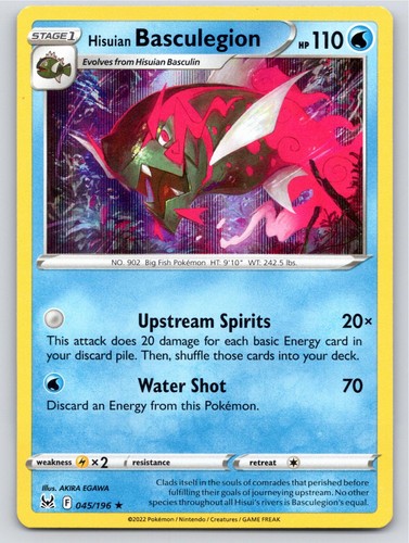 2022 POKEMON LOST ORIGIN HISUIAN BASCULEGION 045/196 HOLO R NM A100656 FREE S&H