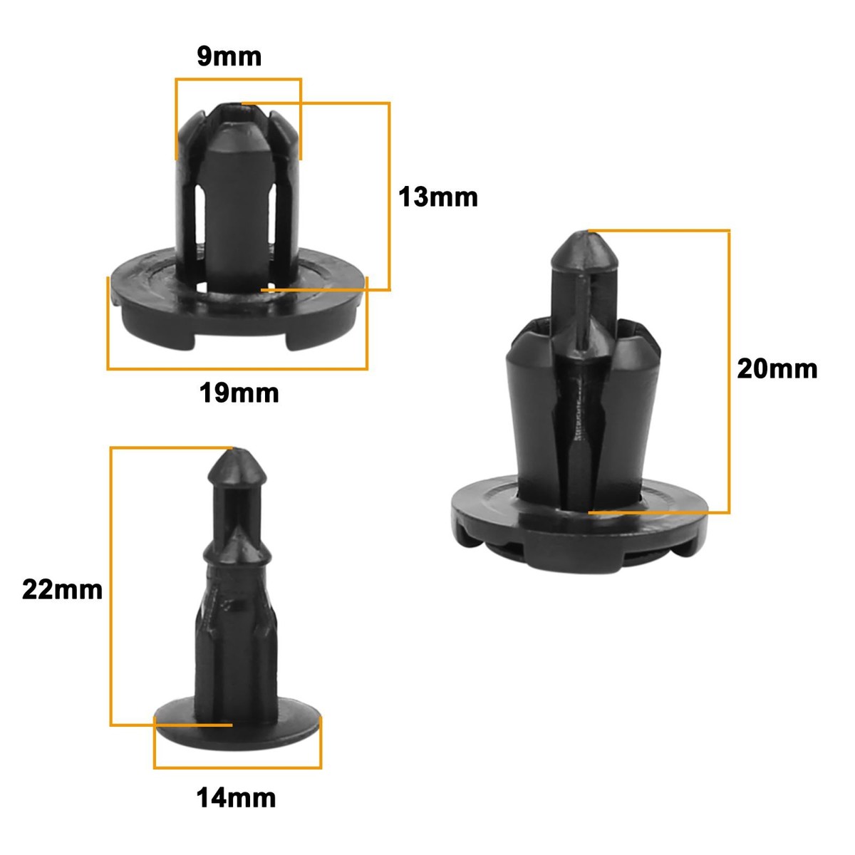 50x 6.3mm Auto Tür Verkleidung Befestigung Clips Nieten Spreiznieten Für Ford