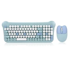 QW05 2.4G Portable Wireless Keyboard Mouse Set Mixed Colors Blue