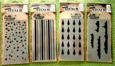 Tim Holtz LAYERING Stencils Falling Stars, Shifter Tree, Mint Layer, Snowcap