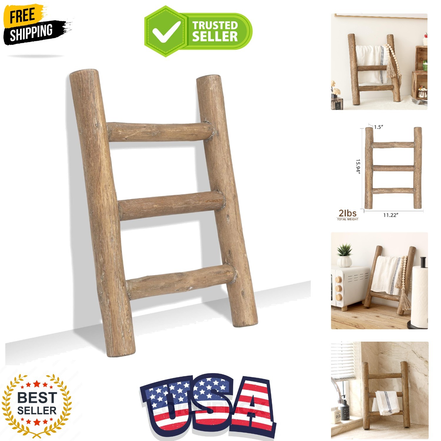 Ladder, Mini Ladder Towel Rack Display Hange...