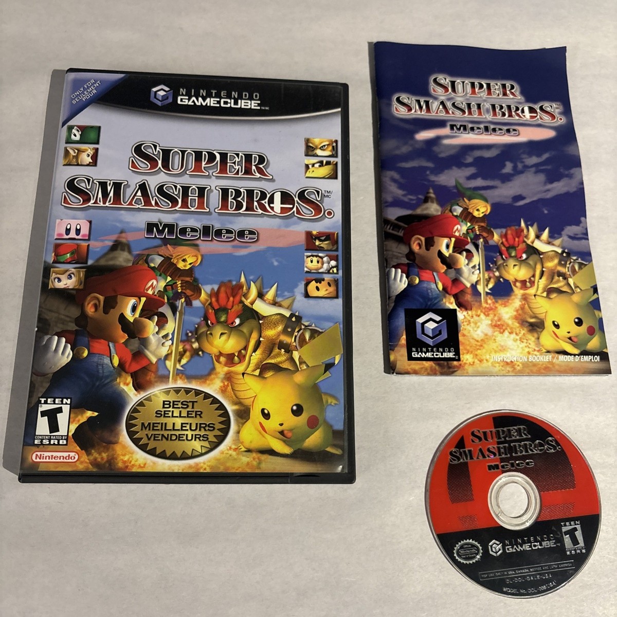 Super Smash Bros Melee Nintendo GameCube VG Rare Canadian Variant
