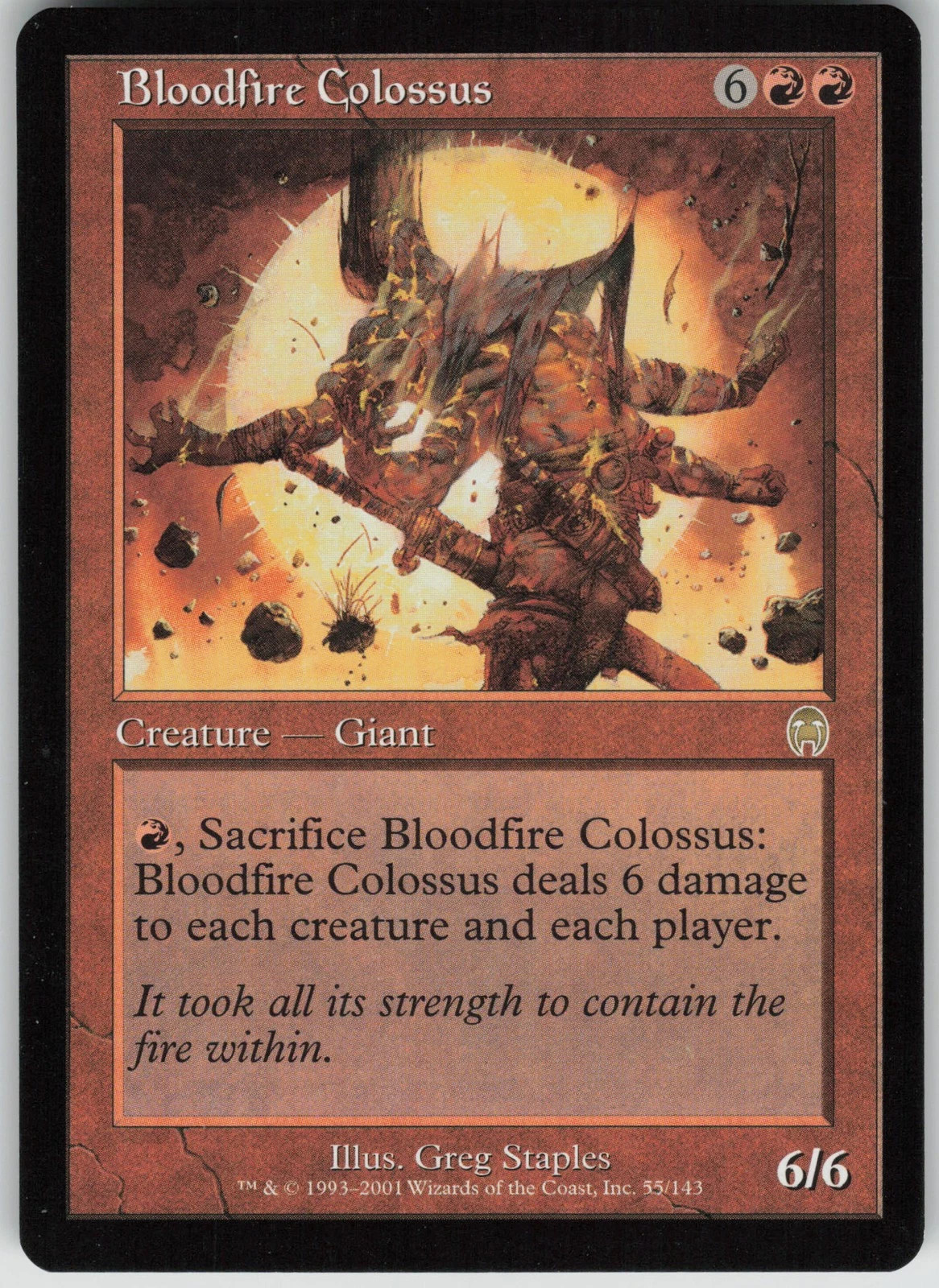 Bloodfire Colossus Apocalypse NM MTG Giant Board-Wipe Finisher