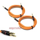 2X 4Ft 3.5Mm Aux M/M Audio Cable Orange For Lg Optimus G2 L9 Htc Desire Moto X G