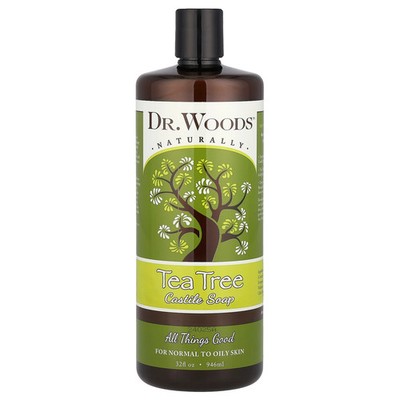 Dr Woods Tea Tree Castile Soap 32 fl oz 946 ml All-Natural, Cruelty-Free,