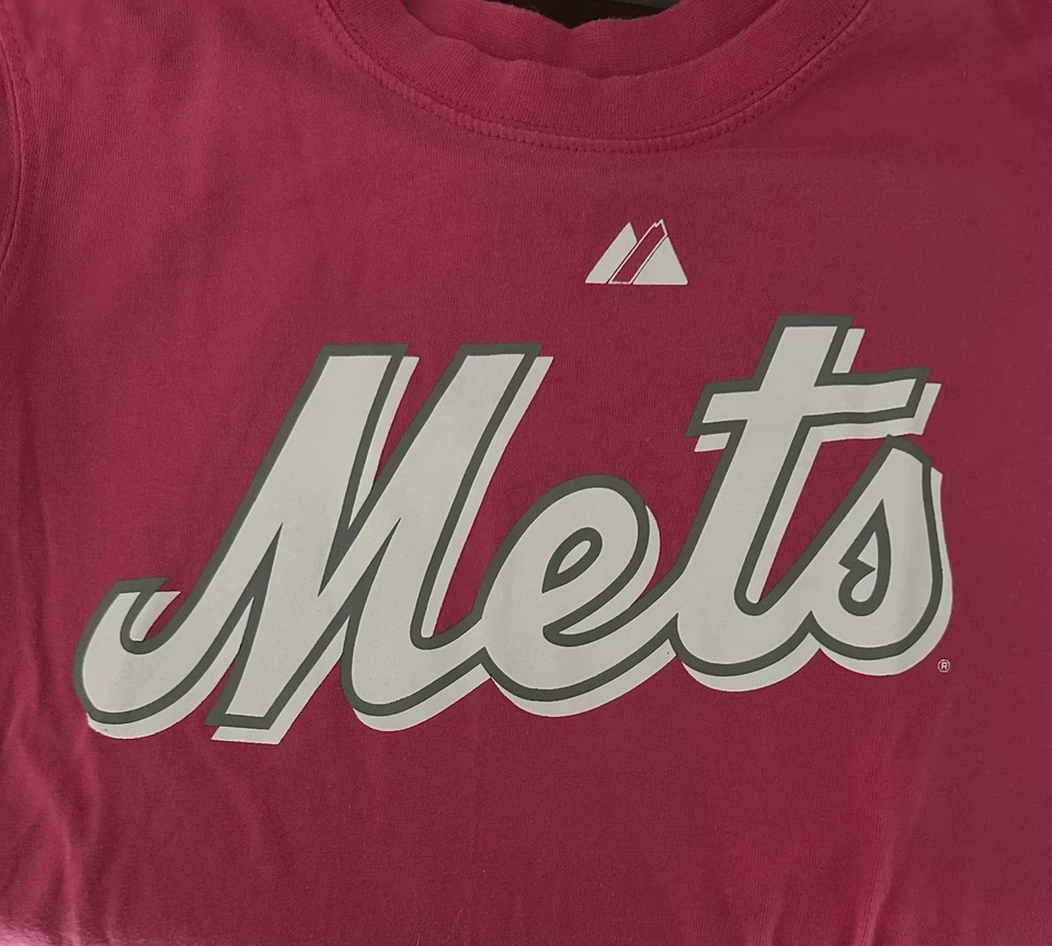 Camiseta de béisbol David Wright #5 NY Mets MLB niñas talla 8/10 rosa majestuosa usada en excelente estado Foto 4 de 4