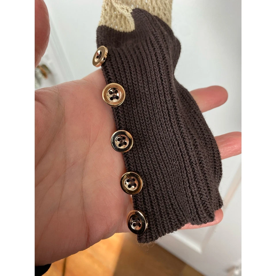 Suéter cárdigan viscosa tejido abierto a rayas marrón tostado talla L Alberto Makali para mujer Foto 2 de 4