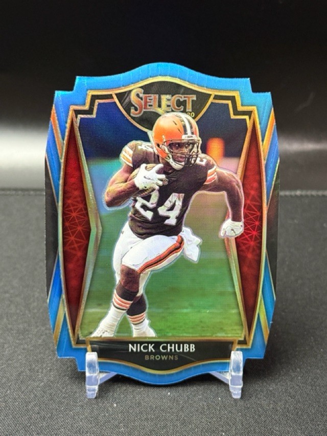 Nick Chubb 2020 Select #125 Light Blue Prizm Die Cut Cleveland Browns A/2/6