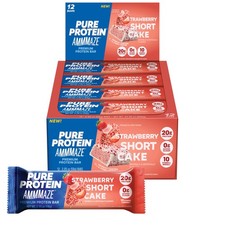 Pure Protein Strawberry Shortcake Protein Bars, 20g Protein, 12 Count