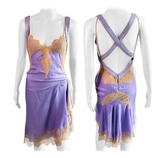 Gianni Versace S/S 2003 Runway Sheer Lace Oroton Metal Mesh Embellished Dress