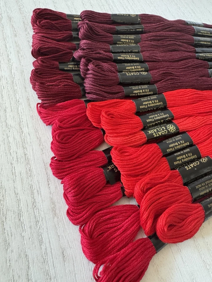 Coats & Clark Embroidery Floss Thread~Lot of 32 Skeins~Solid Red Shades - Image 4 of 4