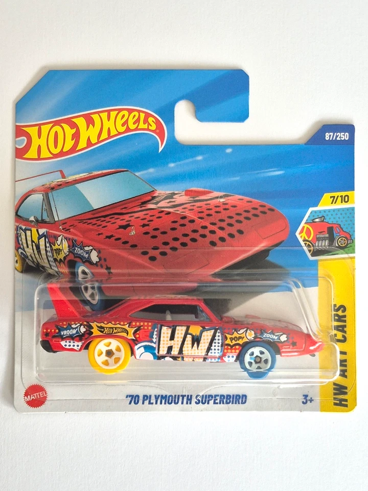MINIATURE HOT WHEELS 1/64 PLYMOUTH SUPERBIRD 1970 HW ART CARS 2025 - Photo 1/1