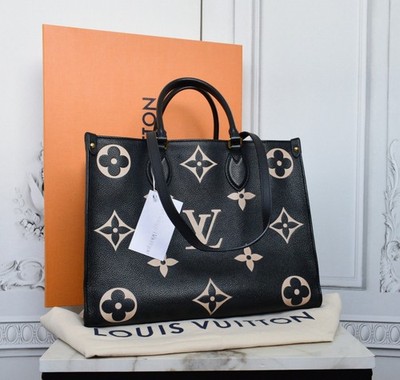 Louis Vuitton Onthego MM Noir Beige EMPREINTE LEDER Bicolor M45495 Shopper