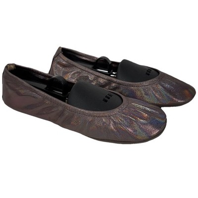 The Storehouse Flats Rainbow Bronze Metallic Leather Foldable Ballet Size 8