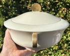 france RAYNAUD & CO COVERED CASSEROLE vegetable serve bowl ART DECO gold LIMOGES — photo 8