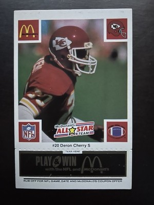 1986 McDonald's  All-Star Team, #20 Deron Cherry, Black Tab, Kansas City Chiefs