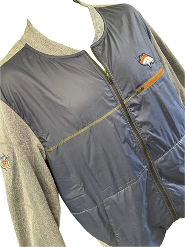 NFL Denver Broncos Cremallera Completa Chaqueta Cortavientos Ligera Para Hombre Grande - Imagen 3 de 6