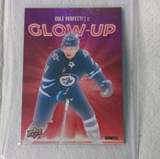 Upper Deck Glow-Up Cole Perfetti #GU-20 Red Winnipeg Jets 2025-26 Series 2 NHL