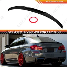 For 2010-2016 BMW 5 Series F10 F18 M4 Style Gloss Black Rear Trunk Spoiler Wing