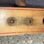Vintage Wooden 3-Wheel Kids Scooter Push Ride-On Toy w/ Red Wheels — photo 7