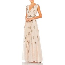 Mac Duggal NWT Bead Embellished A-Line Gown in Blush Size 10