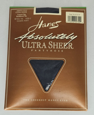 Hanes Absolutely Ultra Sheer Classic Navy Size C Control Top Pantyhose Style 706