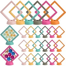 Floating Frame Coin Display Boxes Square Storage Box 70mm 90mm 110mm Colorful