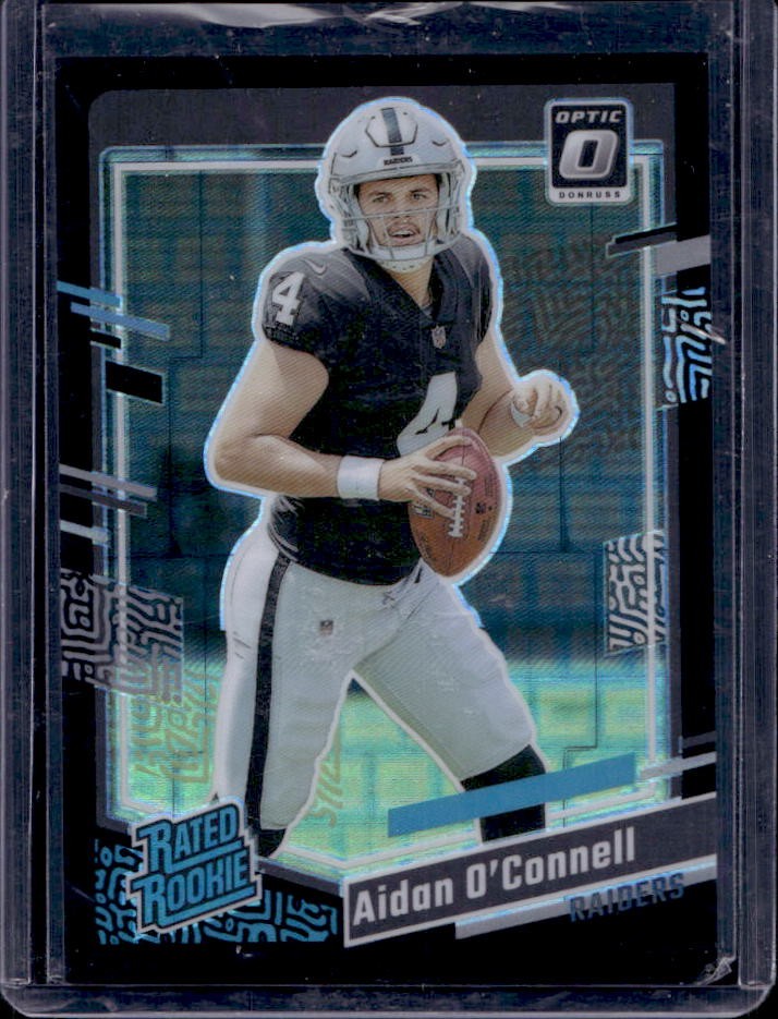 2023 Donruss Aidan O'Connell Optic Rated Rookie Preview Black Pandora Prizm #/25