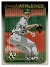 2024 Topps Baseball Series 1 JP Sears Rainbow Foil #80 Oakland Athletics
