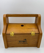Vintage Kiwi Oak Shoe Groomer Shoe Shine Box w/ Accessories