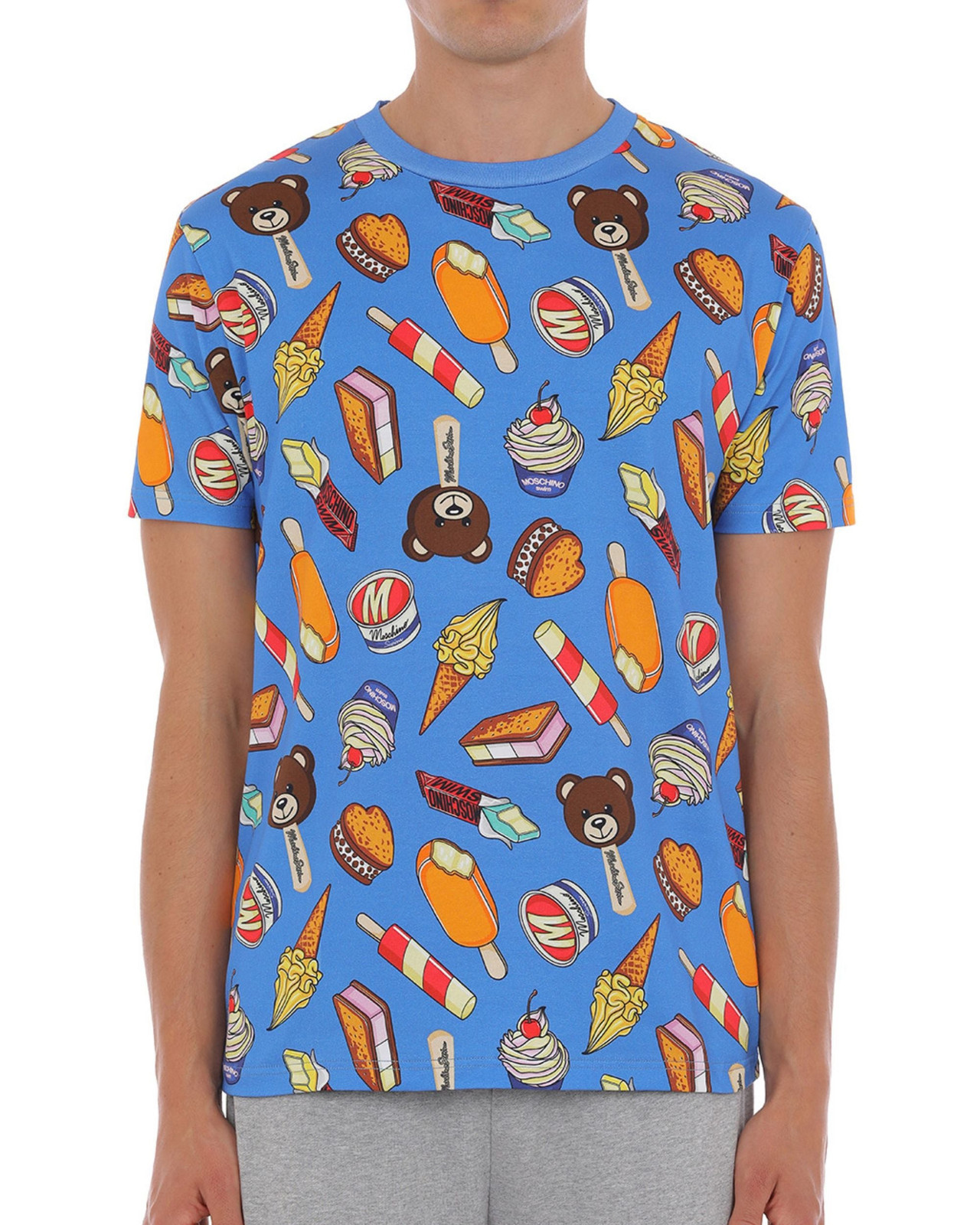 Футболка Maglietta Moschino Swim A07129413 Uomo Cotone Blu