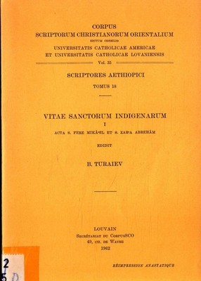 Vitae Sanctorum Indigenarum I Acta S. Fere Mika-el et S. Zar'a Abreham - Scripto
