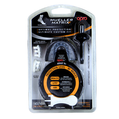 Mueller Matrix Mouthguard for Braces: Adult / Age 9 and Older   (Black)
