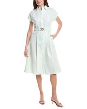 Renuar Woven Button Front Midi Dress Women's