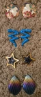 Vintage Costume Jewelry-4 Pair Post Earrings-Star, Cloisonne, ZigZag, Multicolor