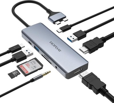 9in2 USB-C Hub Dock Triple Display 100W PD USB 3.0 SD TF Audio für MacBook