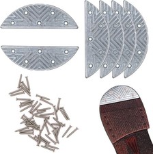 Metal Heel Plates 3 Pairs Sole Repair Kit with Screw Nails Shoes Heel Taps Ti...
