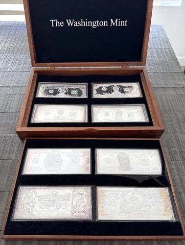 1998 Washington Mint .999 Fine Silver Currency $1-$1000 Proof Set 48oz Total