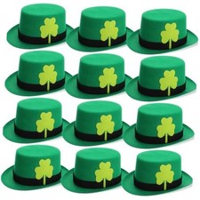 12 Pack St. Patrick's Day Leprechaun Top Hat Green Leprechaun Fashion Style