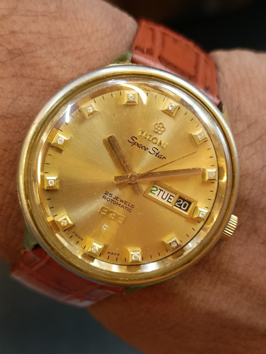 TITONI SPACE STAR 939 ROTOMATIC 25J GOLD DIAL SWISS MEN'S TITONI SPACE STAR 939 ROTOMATIC 25J GOLD DIAL SWISS MEN'S