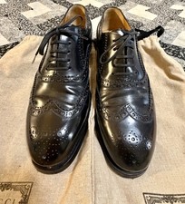 Gucci Black Wingtip Brogues Oxford Glazed Leather Men’s Gucci 9/US 10