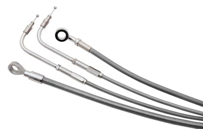 Kit de línea de cable/freno extendido marca Burly para 14 pulgadas Manillar Gorilla - Stainle Foto 4 de 4