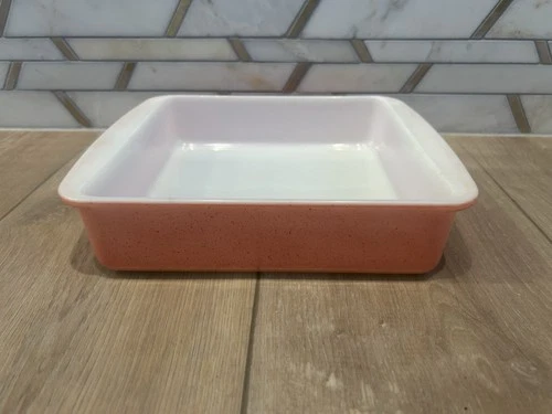 Pyrex Desert Dawn 222 Speckled Pink 8 Inch Square Baking Pan Dish Vintage